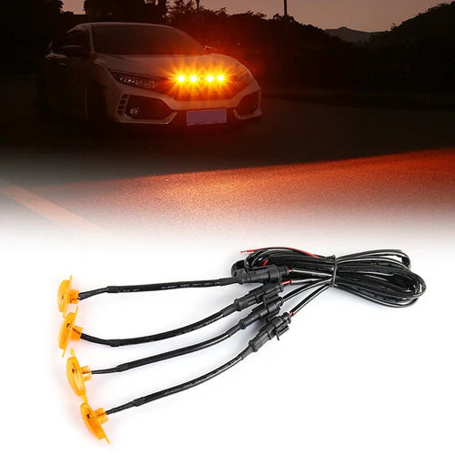 GMC Amber Front Grill Yellow LED Light 4 pcs Set