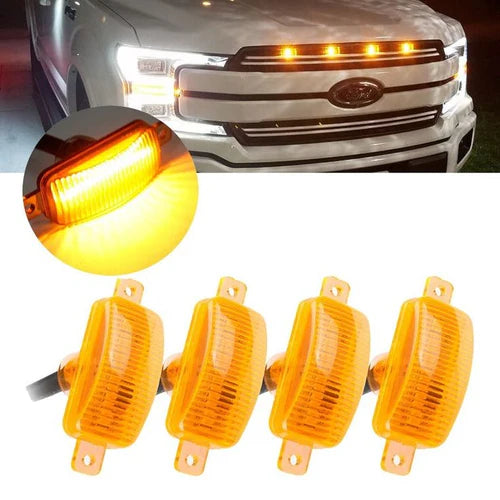 GMC Amber Front Grill Yellow LED Light 4 pcs Set