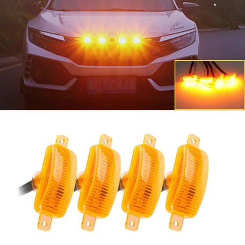 GMC Amber Front Grill Yellow LED Light 4 pcs Set